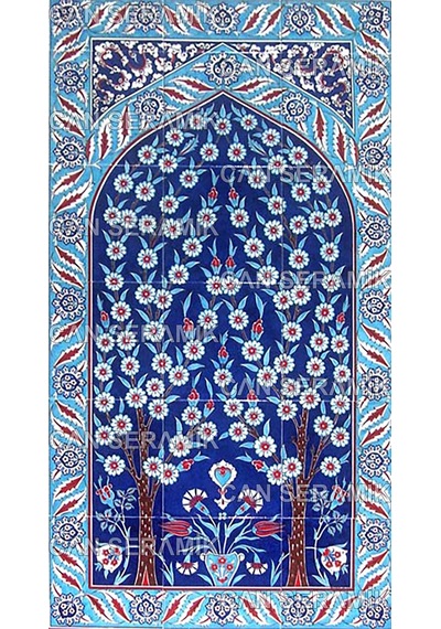 Can Seramik - 60x110 CM El Dekoru İznik Çini Pano
