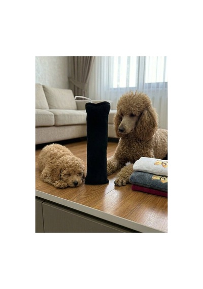 Kedi Köpek Oyuncağı Peluş Köpek Baskılı, Yumuşak Kumaşlı Hışırtılı Oyuncak Siyah - 937533434