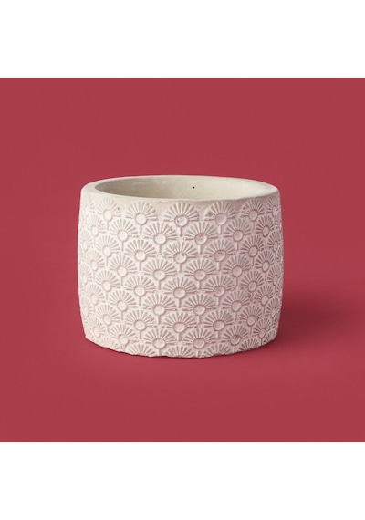 Objevii Işık Desen Beton Saksı - Bej - 10x13 Cm Renkli