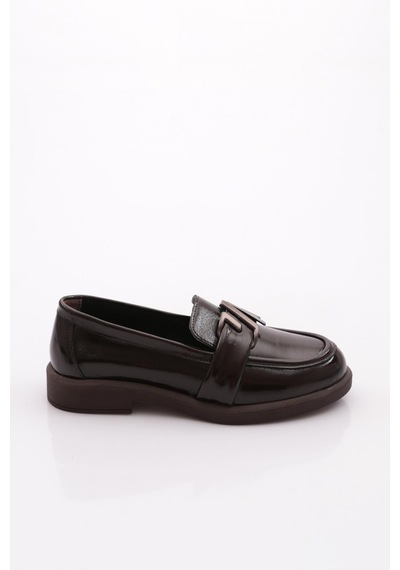 Dgn 527 Kadın Loafer Ayakkabı Kahve Rugan
