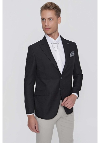 Efor C 630 Slim Fit Siyah Spor Ceket Siyah