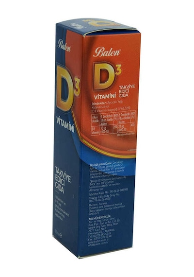 D3 Vitamini Takviye Edici Gıda 20 Ml