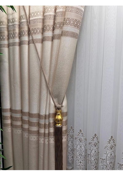 Nivemeshome St.pierre Krem Ft614320 V-101 1/3 Sık Pileli Fon Perde Apm Krem