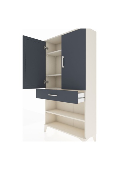 Arges Dolap 4 Raflı Tek Çekmeceli 2 Kapaklı 88x30x163 Aytaşı-... Aytaşı