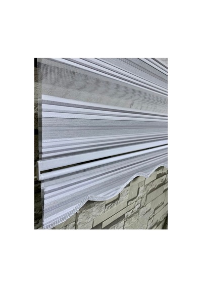 Gümüş Grisi Sim Detaylı Pliseli Zebra Stor Perde Gümüş Grisi - 97251496 Gümüş Grisi