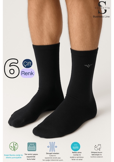 Socketta Erkek Bambu Business Premium 6'lı Desenli Soket Çorap Lacivert-gri-k.füme-antrasit Melanj-k.gri-siyah Socketta Erkek Bambu Business Premium 6'lı Desenli Soket Çorap Lacivert-gri-k.füme-antrasit Melanj-k.gri-siyah
