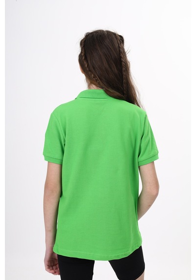 Toontoy Kids Toontoy Unisex Polo Yaka Düğmeli Uzun Kısa Tişört Fıstık Yeşili