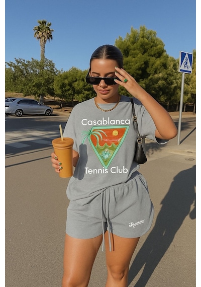 Cosablanca Tennıs Unisex Tişört Yb2 Gri