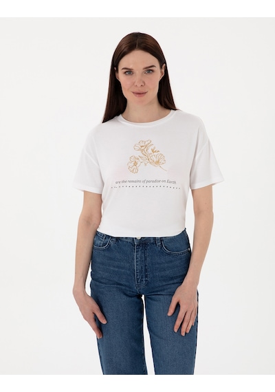 Pierre Cardin Kadın Beyaz Tişört 50305787-vr013