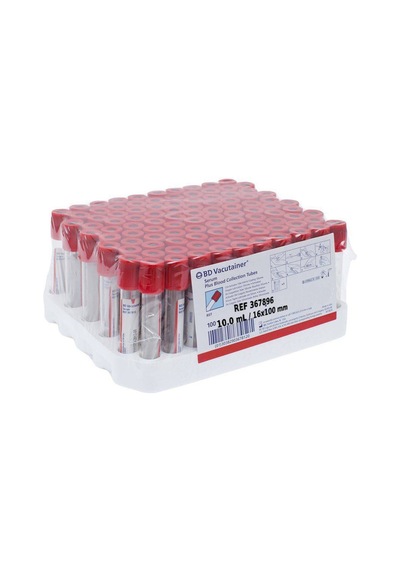 BD 367896 Vacutainer Plastik Serum Tüpü With Kırmızı 10 ML 100 Adet