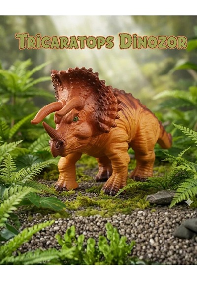Gerçekçi Triceratops Dinozor Figürü - Eğitici Oyuncak Hayvan Modeli 20 Cm Hayvanlar