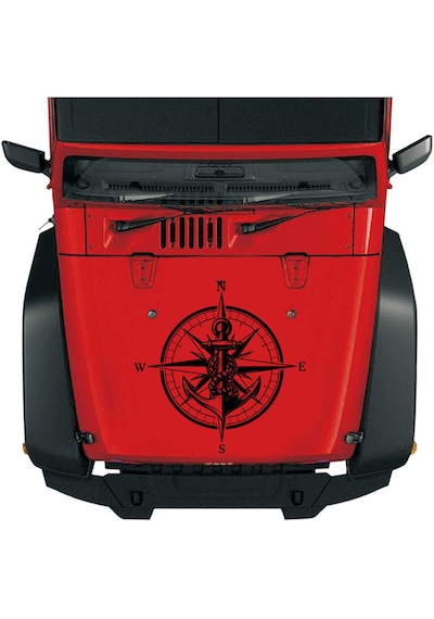 Pusula Ve Çapa Sticker - Araba Oto Motosiklet Karavan Cam Araç Sticker - 00188 40x40 Cm
