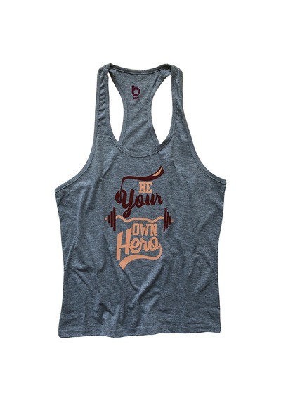 Bluu Fitness Gym Tank Top Sporcu Atleti Own Here Gri