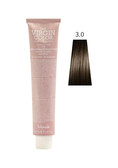 Nook Virgin Color Profesyonel Saç Boyası 100ml - Doğal Koyu Kahve/koyu Kestane 3.0 - Natural Kestane