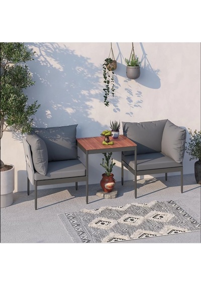 Limni Home Mini Multilounge Bahçe Ve Balkon Mobilyası Gri Çok Renkli