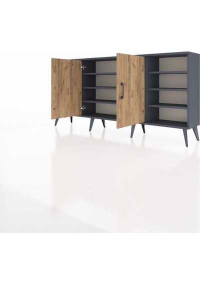 Arges Konsol 9 Raflı 2 Kapaklı 176x30x83 Antrasit-çam/antrasit Çam/antrasit Arges Konsol 9 Raflı 2 Kapaklı 176x30x83 Antrasit-çam/antrasit Çam/antrasit