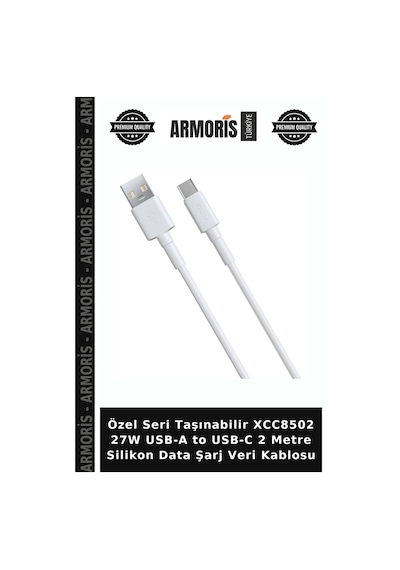Özel Seri Taşınabilir Xcc8502 27w Usb-a To Usb-c 2 Metre Silikon Data Şarj Veri Kablosu