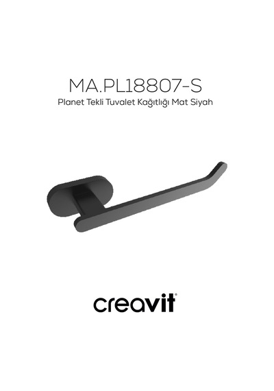 Creavit PL18807-S Planet Tekli Tuvalet Kağıtlığı Mat Siyah
