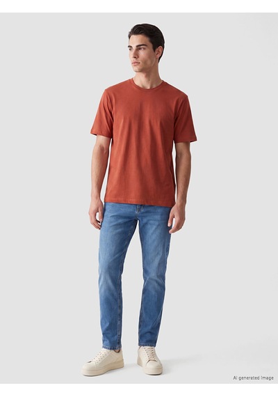 Lcwaıkıkı Classic Turuncu %100 Pamuk Regular Fit Basic Tişört
