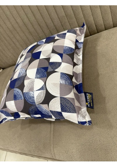 Nivemeshome Mozaik Mavi-beyaz 45x45 Dolgulu Kırlent Kılıfı Mavi- Beyaz