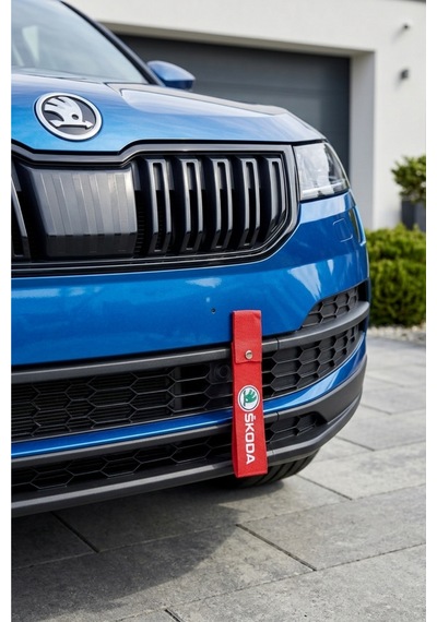 Skoda Araçlar İçin Kırmızı Tampon Çeki İpi Sportif Görünüm Ve Kolay Montaj