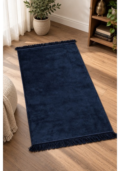 Düz Velur Kadife Seccade 70x110 Cm Lacivert