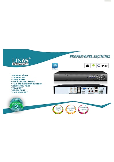 5mp Destekli 4 Kanal Ahd Dvr Kayıt Cihazı