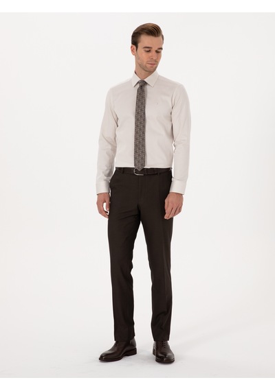Cacharel Kahverengi Slim Fit Klasik Pantolon
