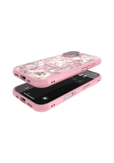 Diesel Apple iPhone 17 Uyumlu Magsafe Destekli Oval D Kedi Desenli Kılıf - Pembe