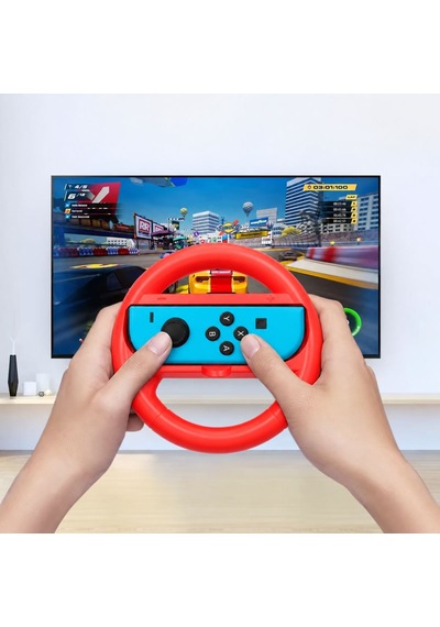 Switch Joy-con Direksiyon Seti Ns Yarış Oyunları Racing Wheel Aksesuar Renkli 2 Adet