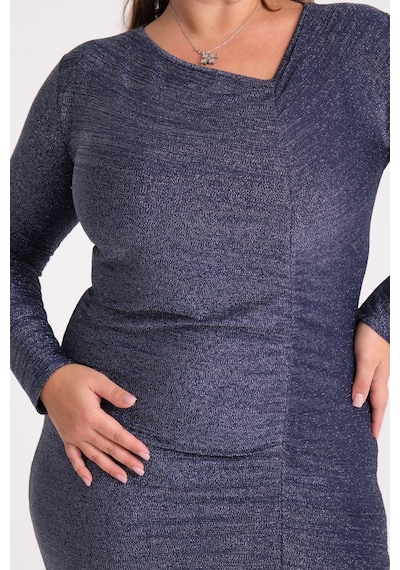 Mooi Xxl Kadın Lacivert Drape Ve Yırtmaç Detay Büyük Beden Esnek Simli Elbise-lacivert Lacivert Mooi Xxl Kadın Lacivert Drape Ve Yırtmaç Detay Büyük Beden Esnek Simli Elbise-lacivert Lacivert