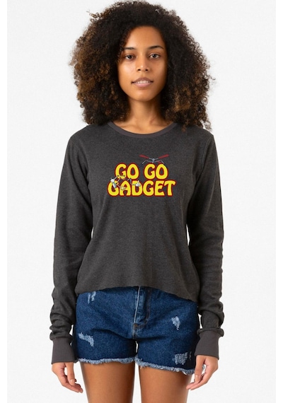 Inspector Gadget Go Go Gadget Füme Ekstra Uzunkol Sweatshirt 001