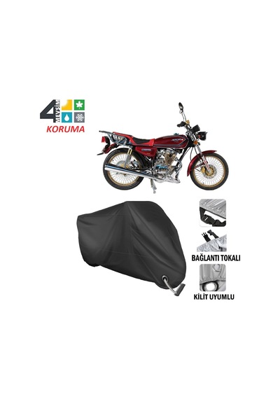 Arora Ar 100-8 A Modifiye Motosiklet Brandası(Kilit Uyumlu -Siyah