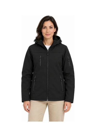 Butik İstanbul Su Geçirmez Softshell İçi Polar Astarlı Çıkarılabilir Kapüşonlu 4 Cepli Mont Ceket - Siyah