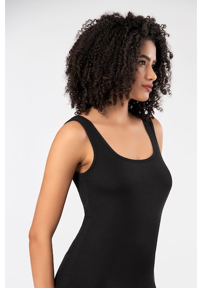 Erdem 2106 Kadın Kaskorse Fitilli Atlet Siyah