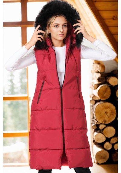 Z6741 Dewberry Bayan Yelek-açık Bordo Açık Bordo