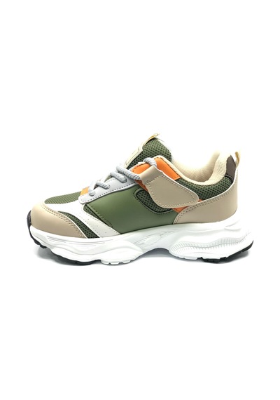 Cool Birian-26 Bağcık Görünümlü Cırt Cırtlı Sneaker Ortopedik Çocuk Spor Ayakkabı Haki