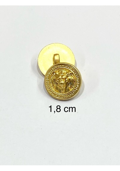 Aslan Model Metalize Plastik Düğme Seti /6 Lı Set / 1,8 Cm /gold