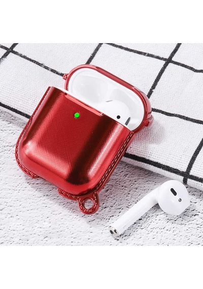 Wiwu Grace Electroplate Apple Uyumlu AirPods Kılıf ZORE-218224 Kırmızı