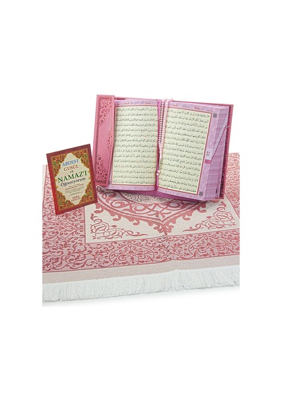 Kızım İçin Rahleli Kuran Ve Seccade Seti - Pembe