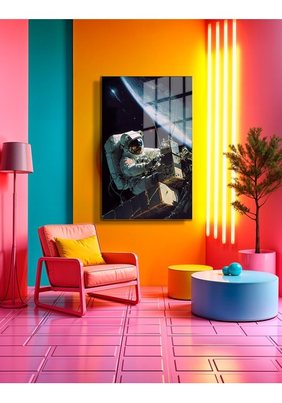 Space/uzay Yapay Zeka Özel Tasarım Cam Tablo Ofis, Mutfak Çocuk Odası, Salon 125