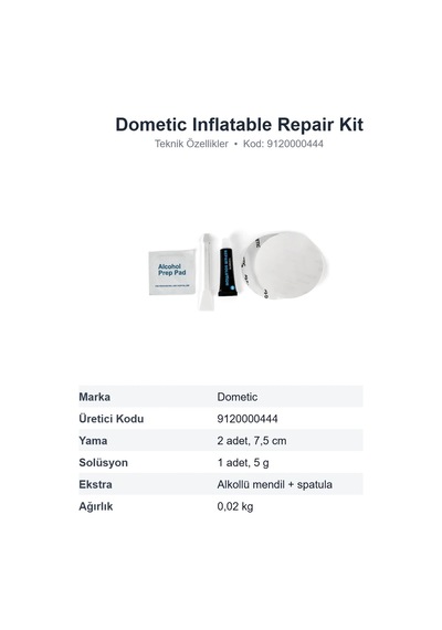 Dometic Inflatable Repair Kit Şişme Çadır Ve Tente Tamir Kiti 9120000444