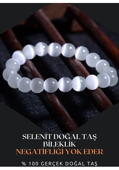 Selenit Doğal Taş Bileklik Set 8 Mm Negatif Enerjiyi Temizleme Gücü Aaa Kalite Çok Renkli
