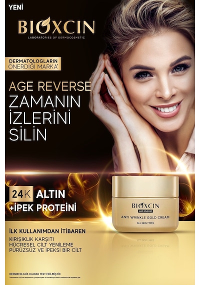Age Reverse Kırışıklık Karşıtı Altın Krem 50 ML - 24K Altın, İpek Proteini, Hücre Yenileme