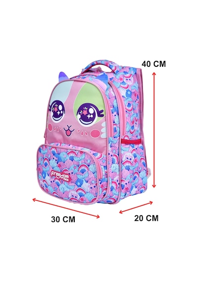 Pembe Kedi Baskılı, Su Geçirmez, Ortopedik Sırt Özellikli İlkokul