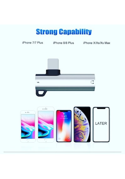 Kulaklık Şarj Giriş Adaptörü Çoklayıcı Apple Uyumlu iPhone 7-8 - X Plus