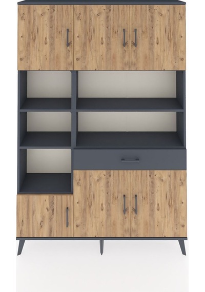 Arges Dolap 10 Raflı Tek Çekmeceli 6 Kapaklı 132x30x195 Antrasit-çam/antrasit Atlas Çam/antrasıt Arges Dolap 10 Raflı Tek Çekmeceli 6 Kapaklı 132x30x195 Antrasit-çam/antrasit Atlas Çam/antrasıt