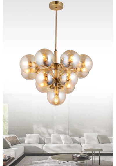 Özüm 13'lü Camlı Avize 7231-p28-8x-dv Eskitme
