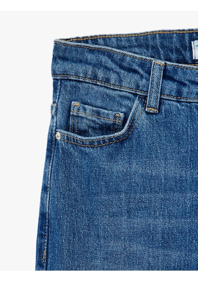 Koton Pamuklu Yüksek Bel Düğmeli İspanyol Paça Denim Pantolon - Flare Jeans Orta İndigo 7wal40132md Koton Pamuklu Yüksek Bel Düğmeli İspanyol Paça Denim Pantolon - Flare Jeans Orta İndigo 7wal40132md