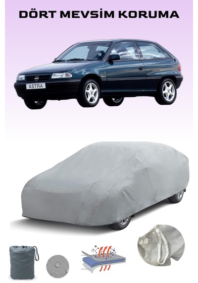 Gri Opel Astra 3 Kapılı 1994 - 1998 Araba Brandası, Oto Örtüsü, Araba Çadırı Gri